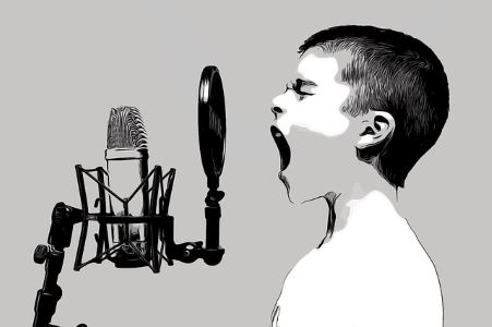 a boy singing